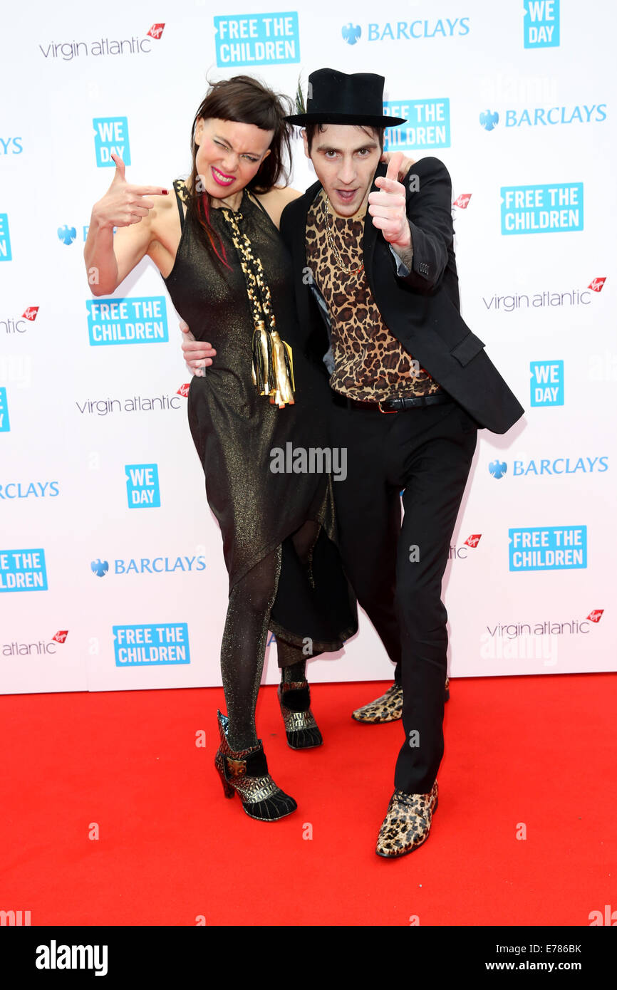 'WE day UK' held at Wembley Arena - Arrivals  Featuring: Bloem de Ligny aka Lady Oo,Sam Ritchie of Sam and the Womp Where: London, United Kingdom When: 07 Mar 2014 Stock Photo