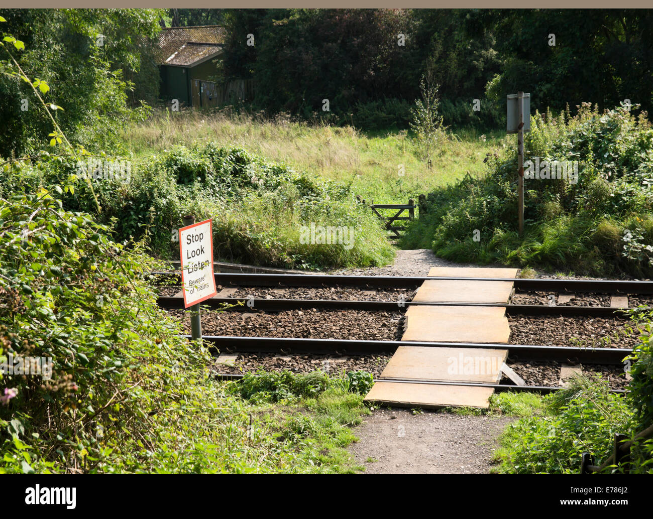 Bradford on Avon Wiltshire England UK Dangerous unmanned pedestrian level crossing Stock Photo