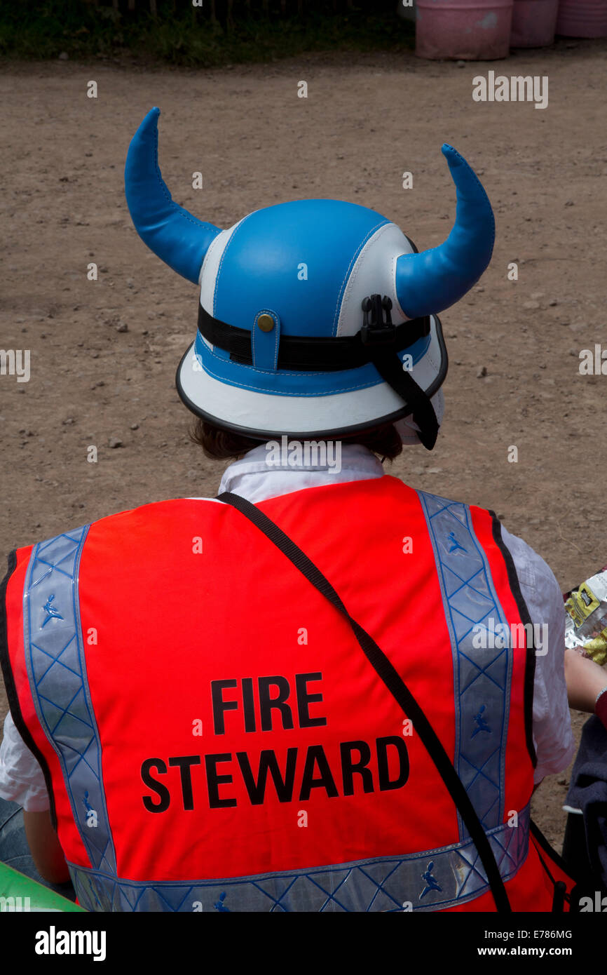 Fire steward, Glastonbury Festival. Glastonbury Festival is the largest greenfield festival in the world, and is now attended by Stock Photo