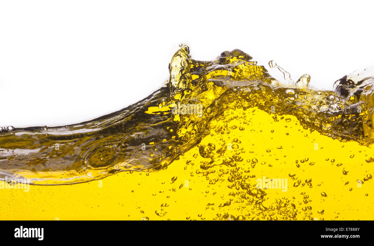 An abstract image of spilled oil . On a white background Stock Photo