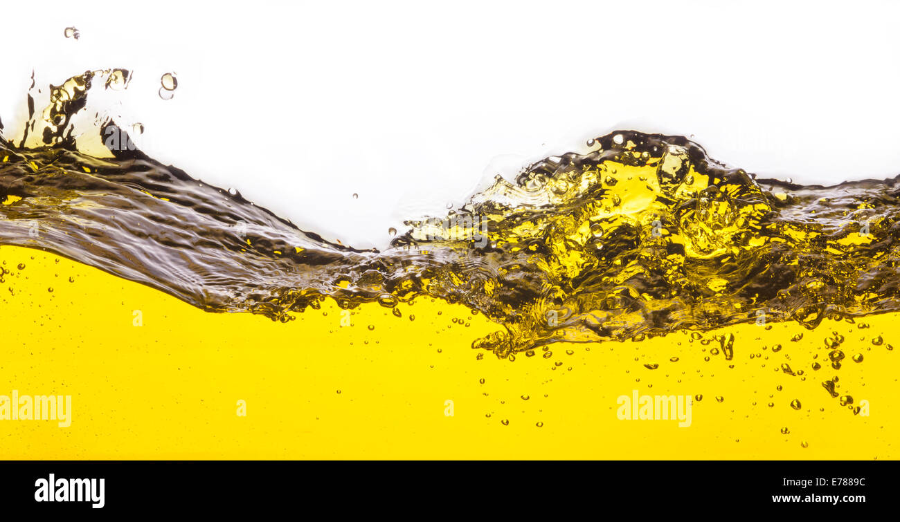 An abstract image of spilled oil . On a white background. Stock Photo