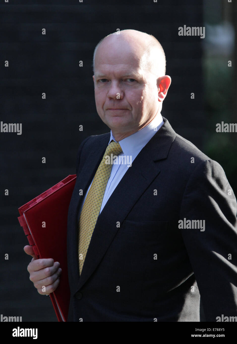 London,UK, 9th September 2014: Leader of the House of Commons William Hague arrives for a Cabinet meeting held at 10 Downing Str Stock Photo