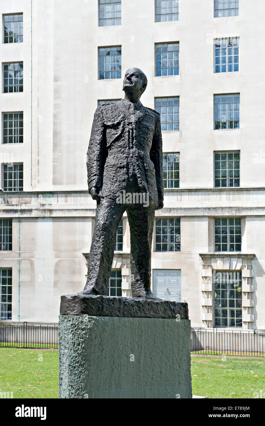 Statue of Lord Portal of Hungerford in the gardens in front of The