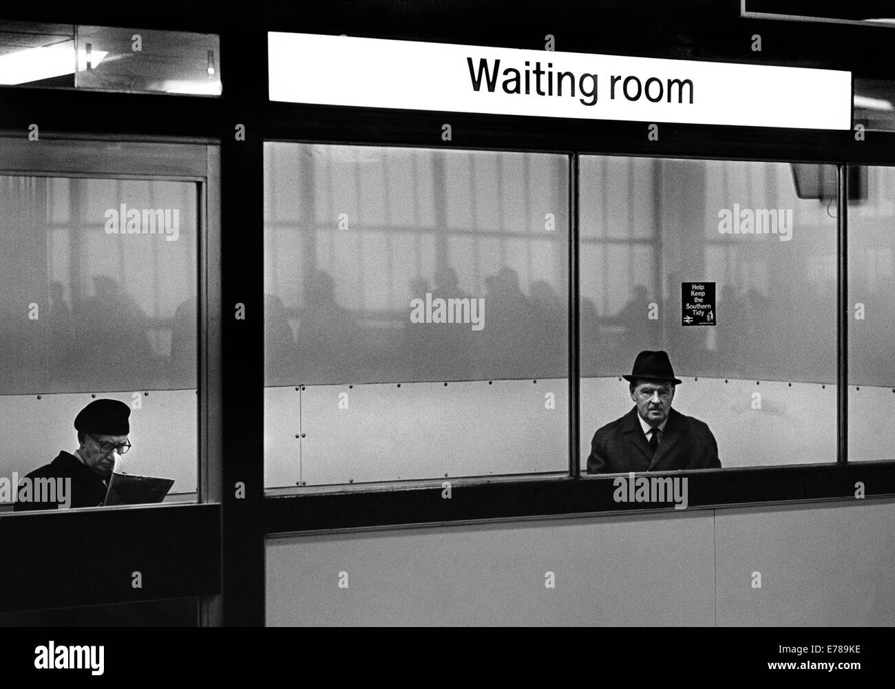 Rail waiting room Black and White Stock Photos & Images - Alamy