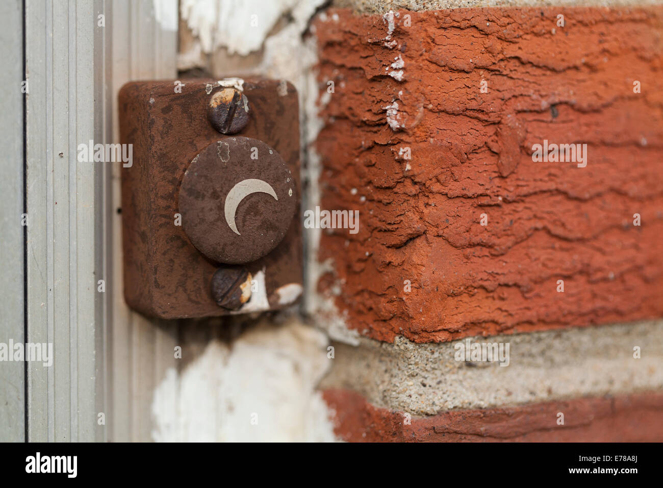 Rusty door bell ringer Stock Photo