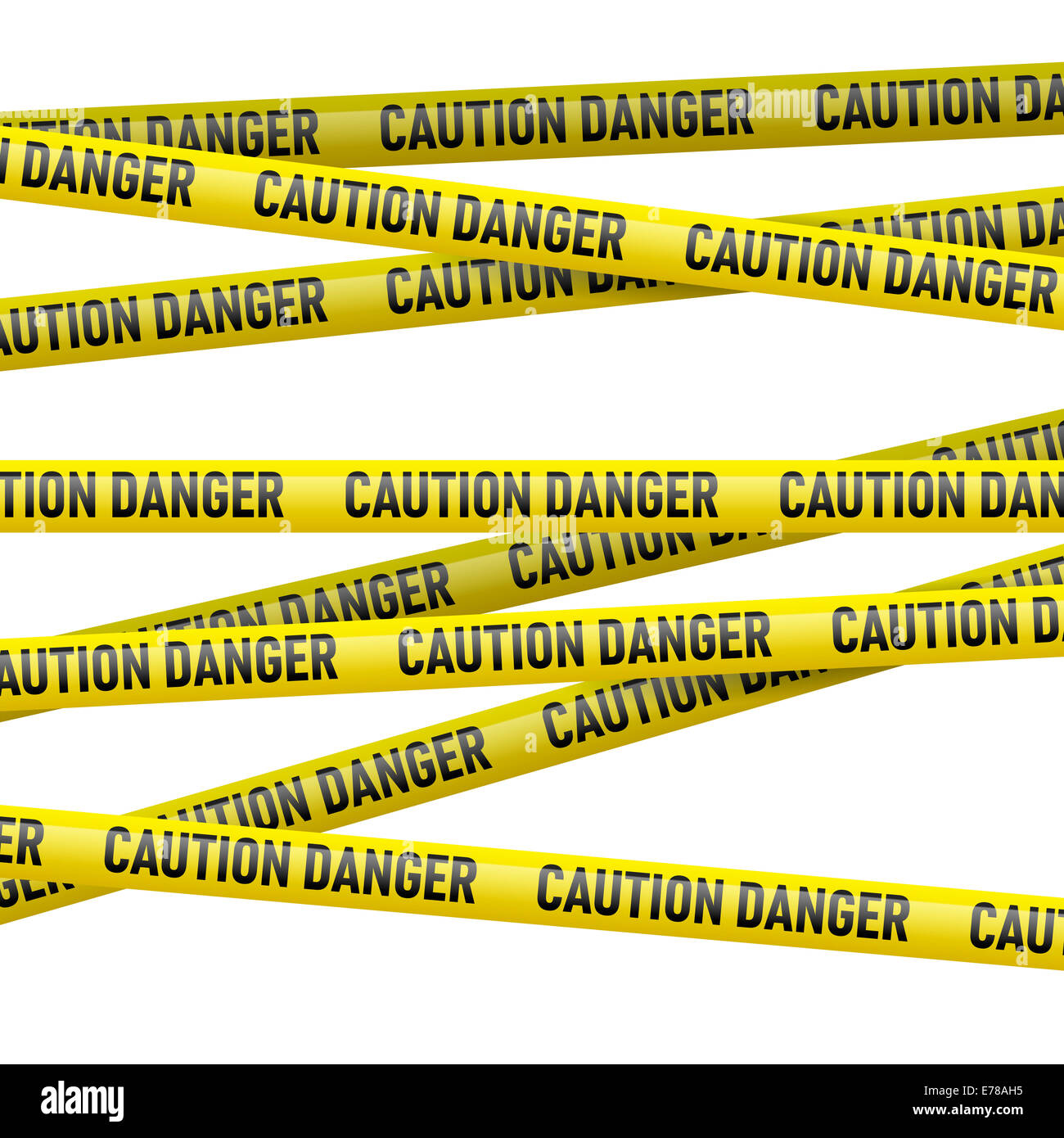 Realistic caution and danger yellow tape. Illustration on white