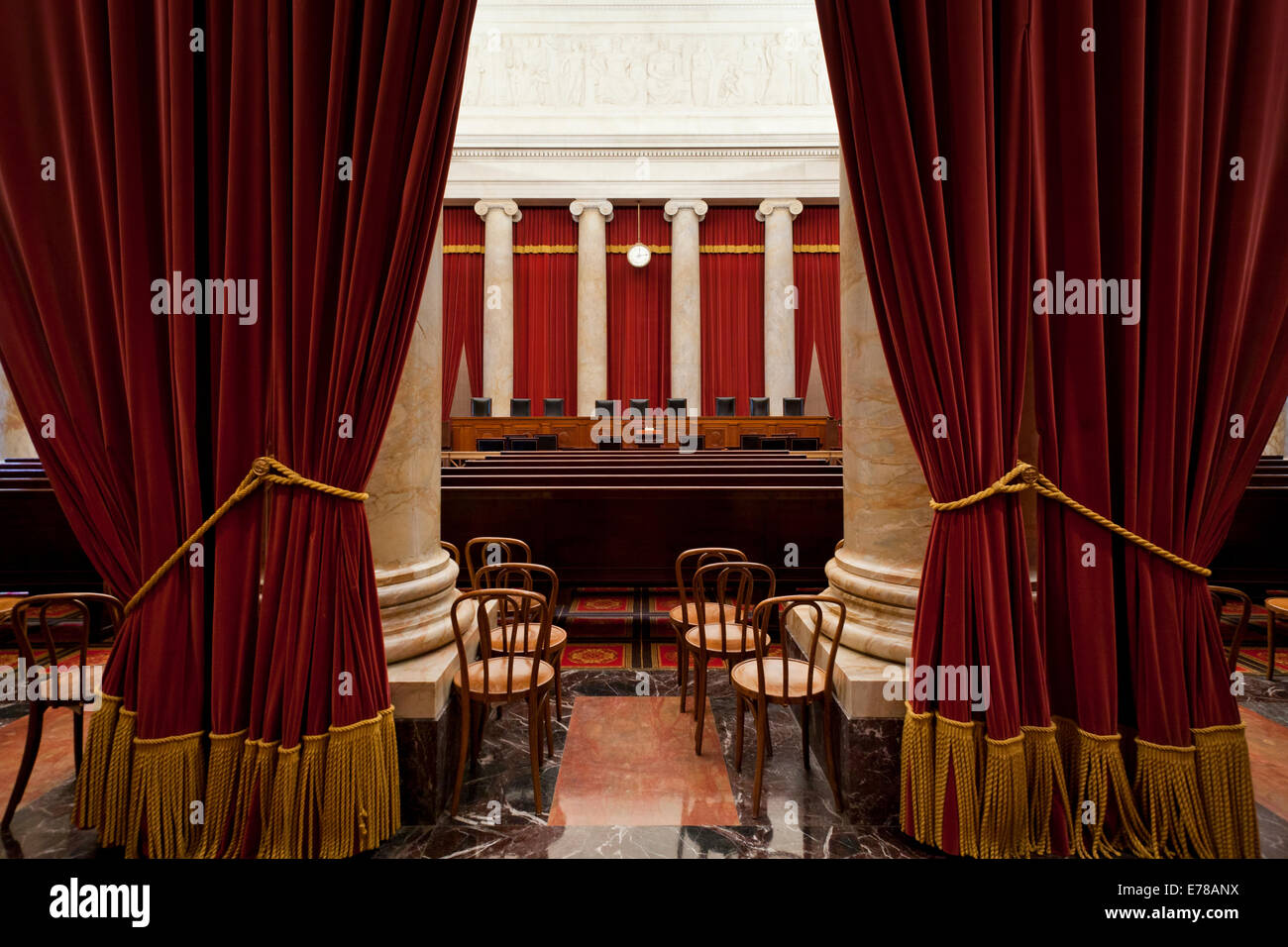 US Supreme Court courtroom - Washington, DC USA Stock Photo