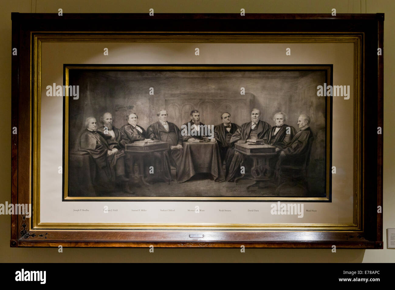 The US Supreme Court Justices by Cornelia Adele Fassett, 1876 - US Supreme Court, Washington, DC USA Stock Photo