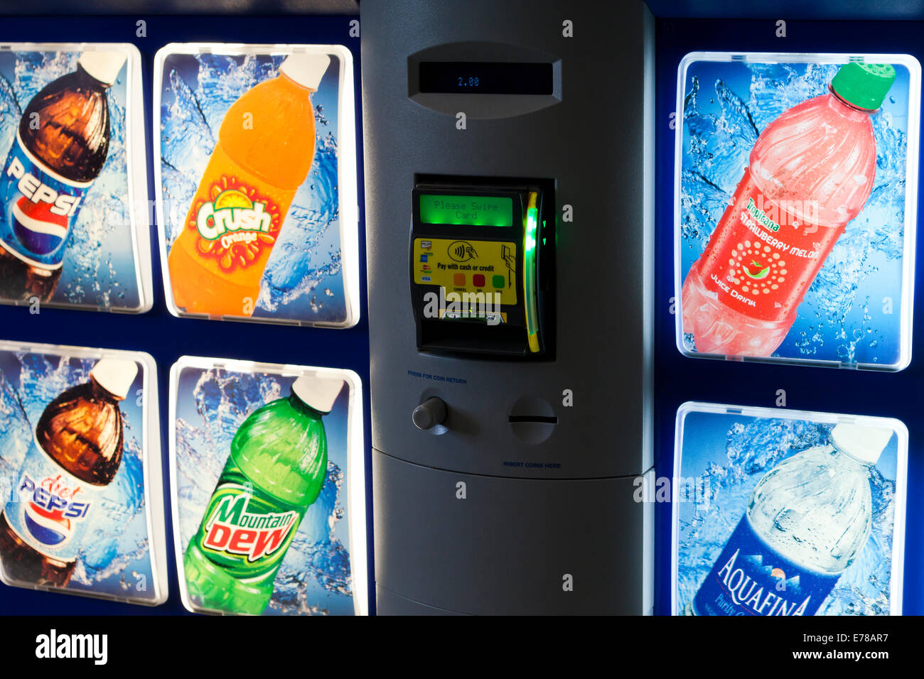 Pepsi bottled cola and soda vending machine - USA Stock Photo