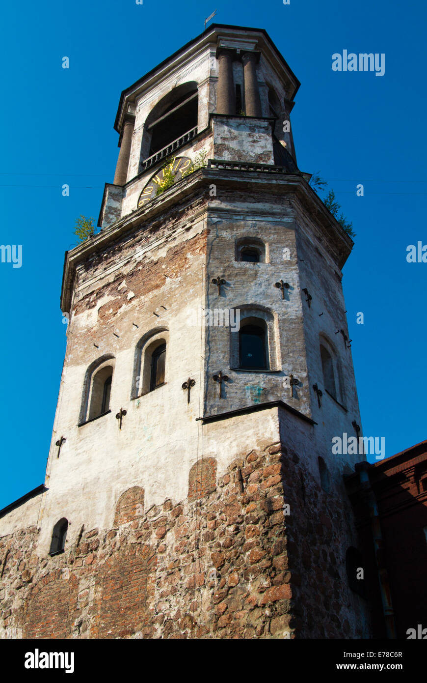 Clock tower, Old town, Karelia, Russia, Europe Stock Photo Alamy