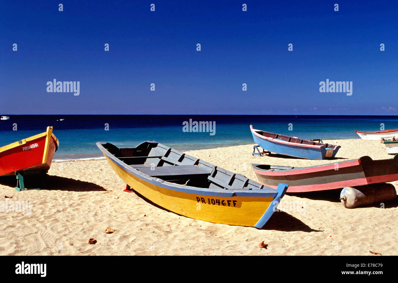 Fishing boats at Crash Boat Beach,Aguadilla,Puerto Rico Stock Photo