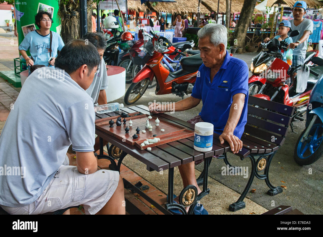 Elderly Thai Meet Friend And Play Local Chess Game Together, Shot In  Chantaburi Thailand. Stock Photo, Picture and Royalty Free Image. Image  83102854.