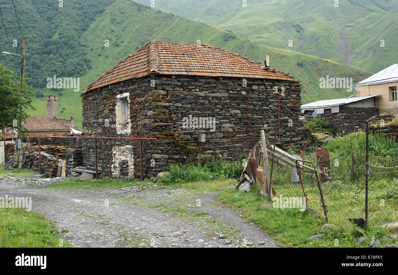 Characteristic homes in the Caucasian villages, Europe Stock