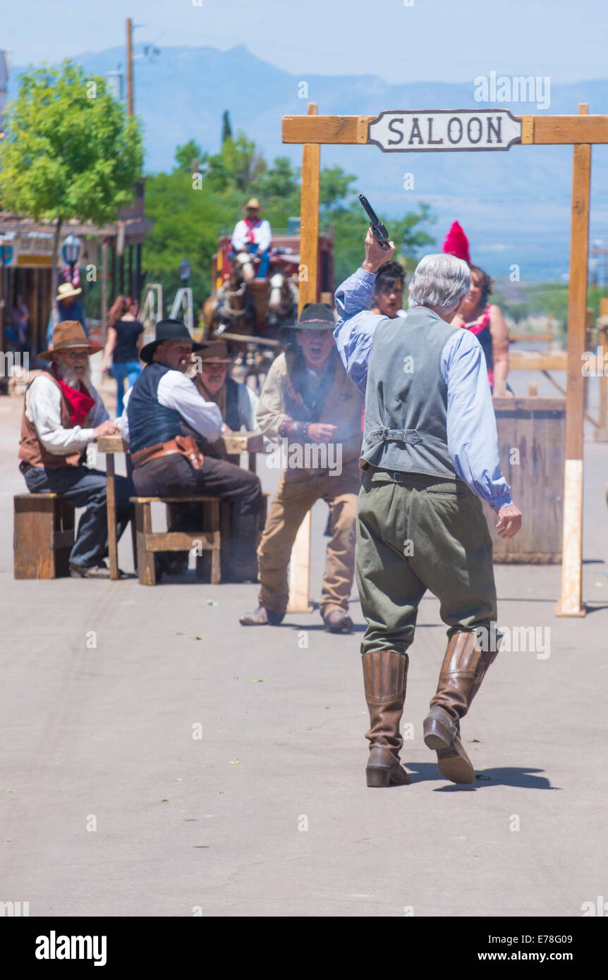 A participants in the Vigilante Days event in Tombstone , Arizona Stock Photo