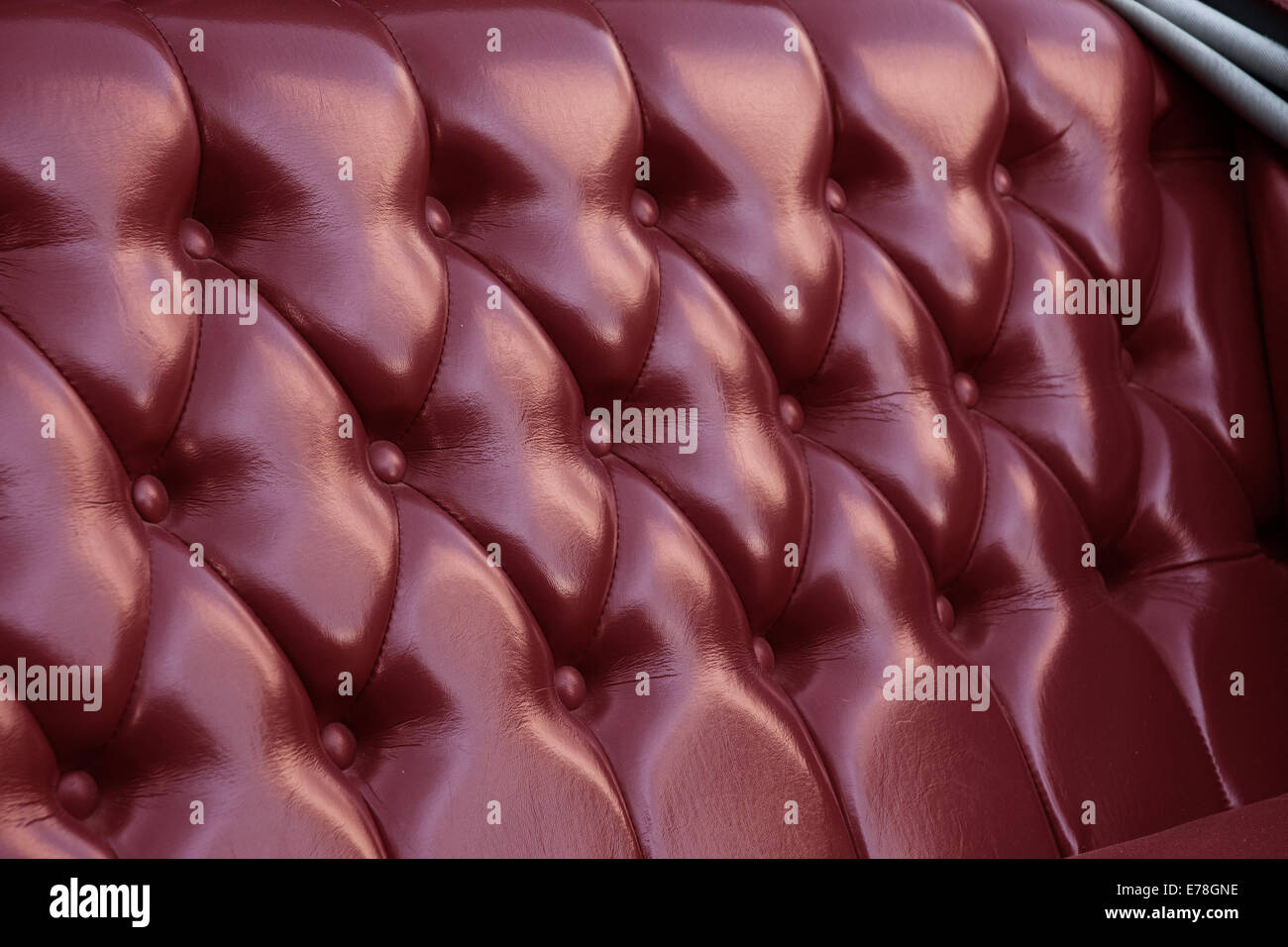 Red Leather Upholstery Stock Photo Alamy
