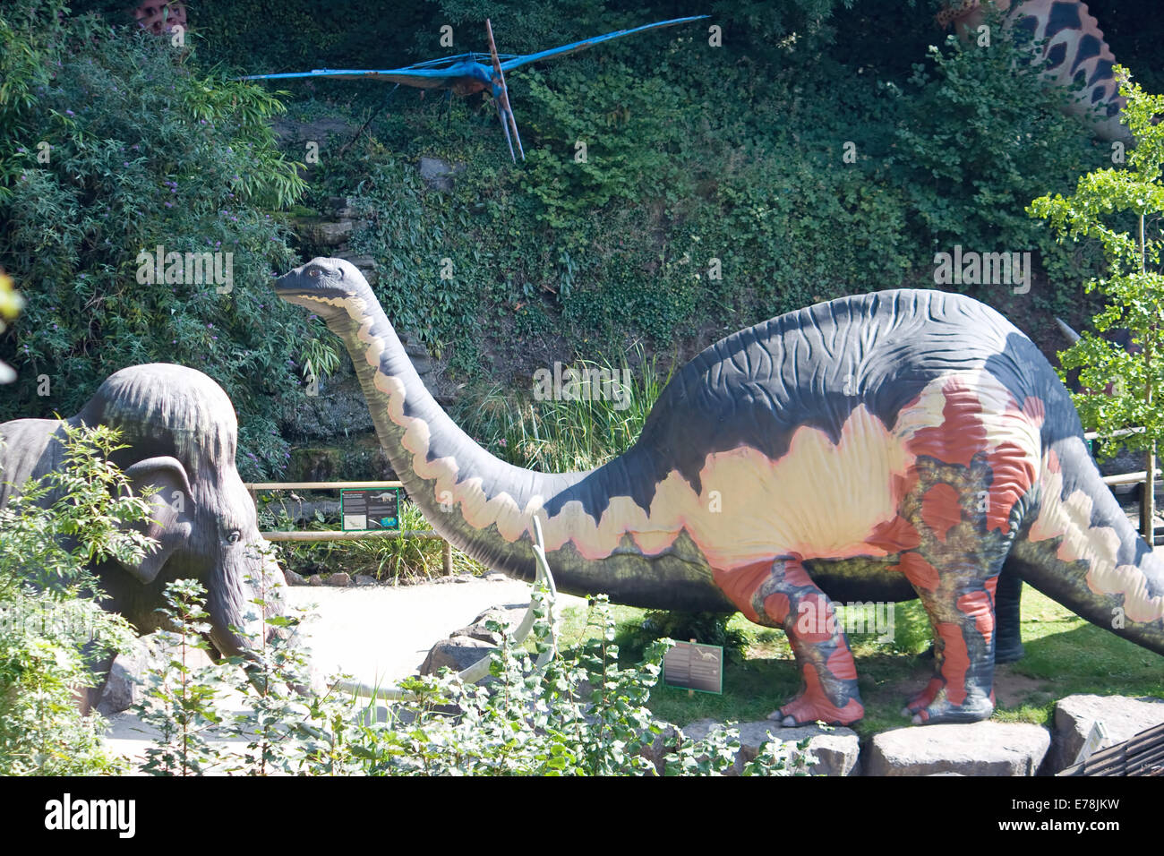 Large model dinosaurs at Wookey Hole,Somerset,UK Stock Photo