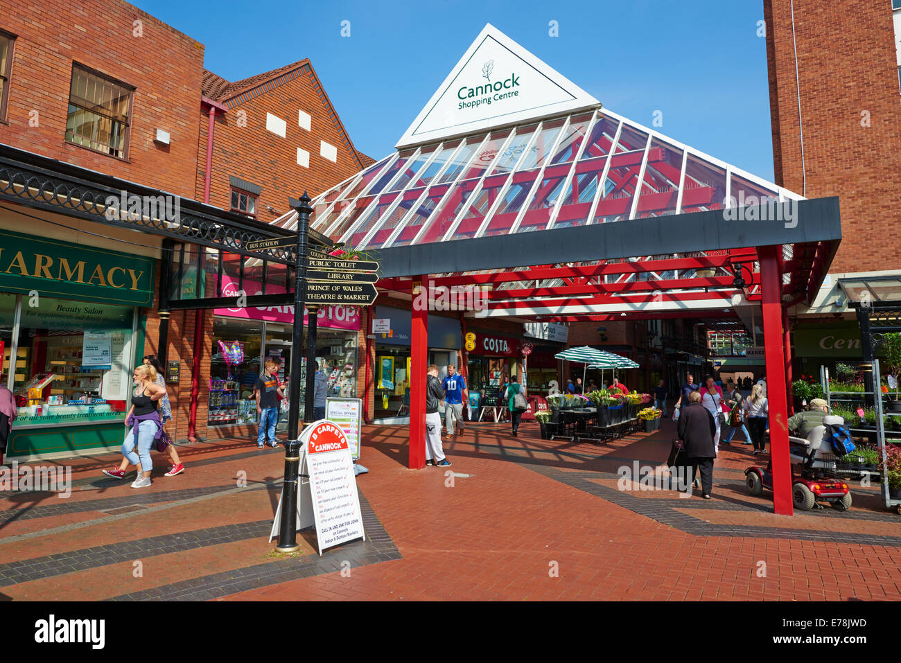 Shopping Centre Market Place Cannock Staffordshire UK Stock Photo Alamy