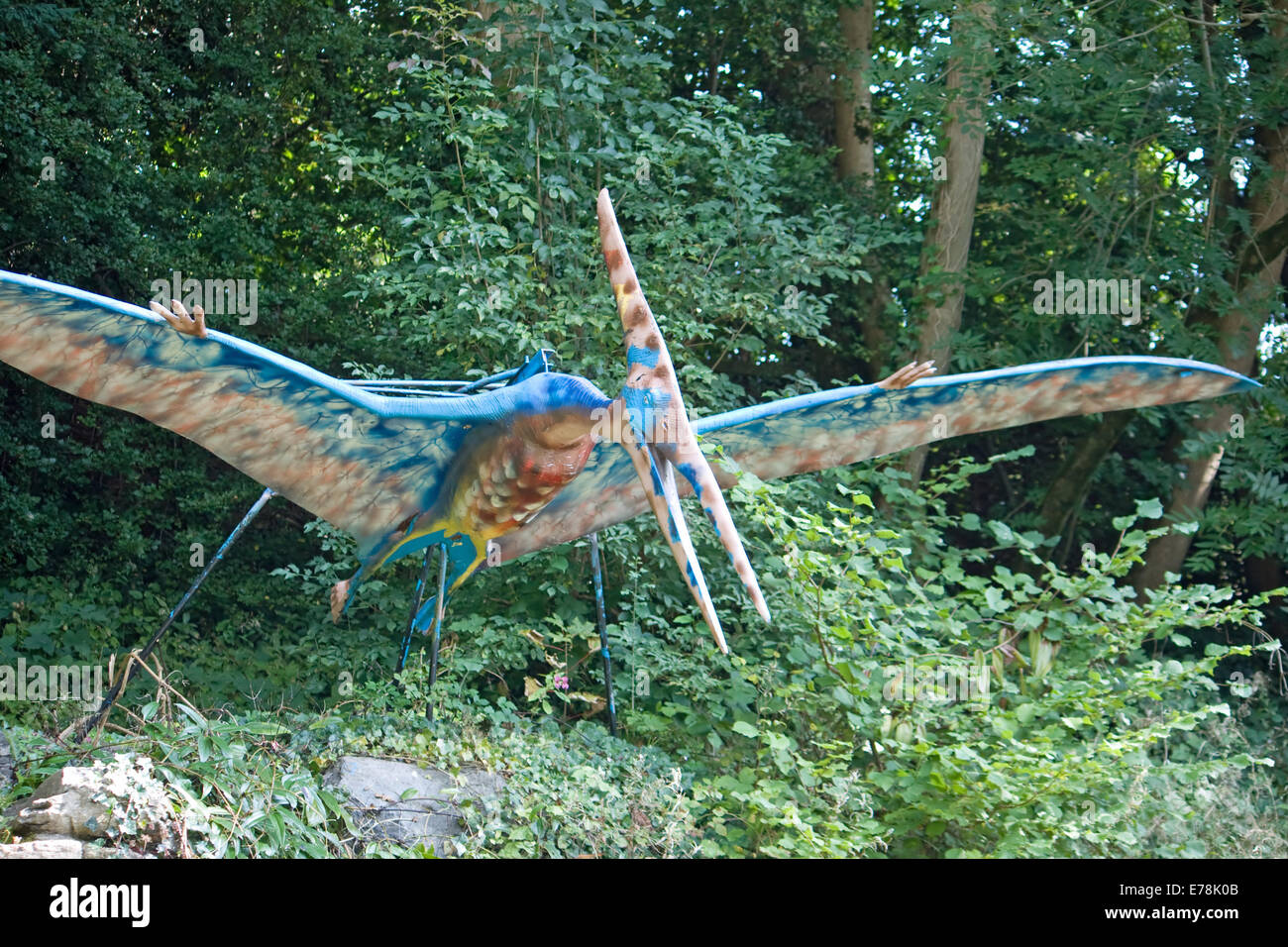 Flying dinosaur at Wookey Hole,Somerset,UK Stock Photo