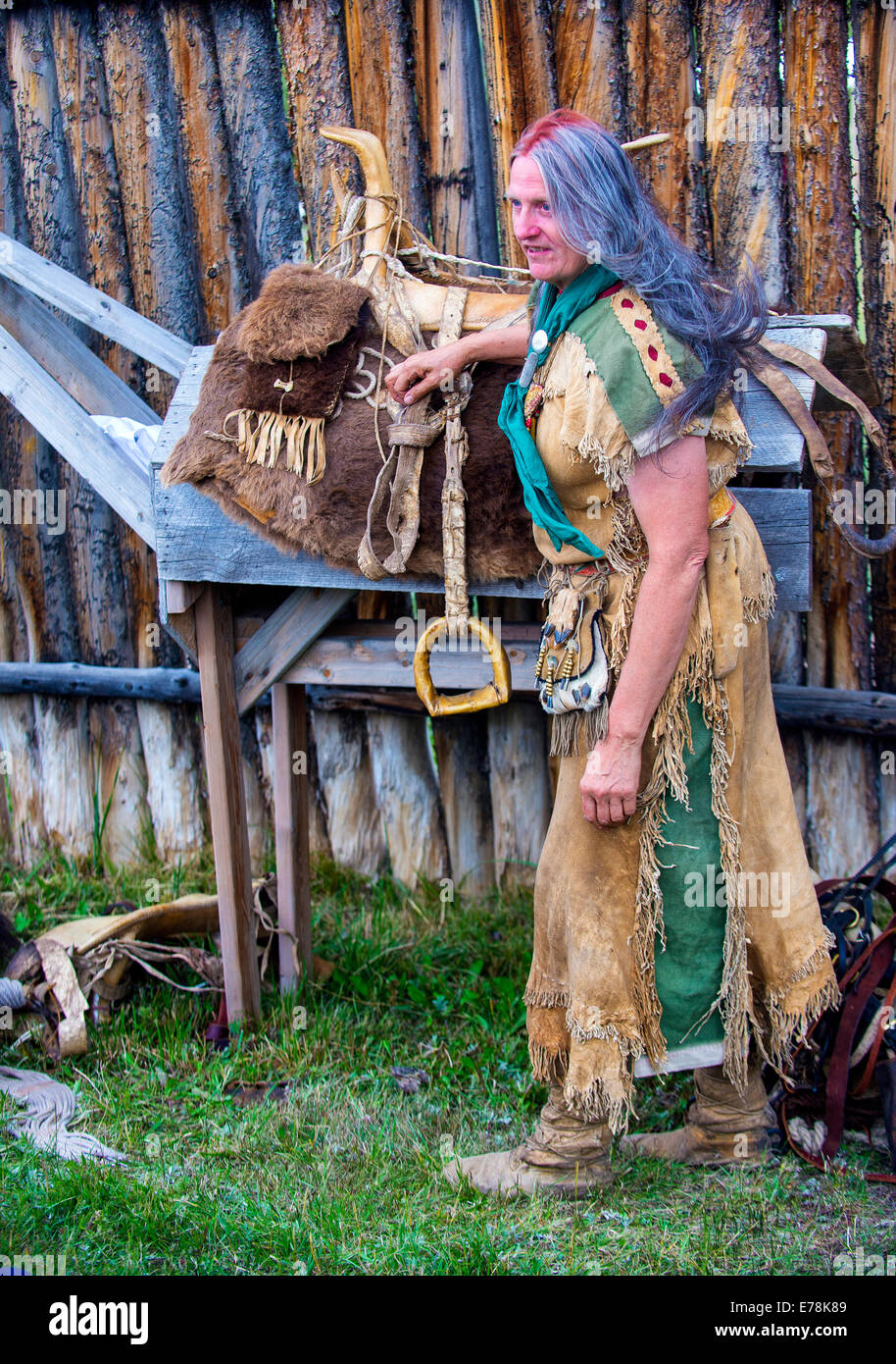 Unidentified participant in the Fort Bridger Rendezvous held in Fort