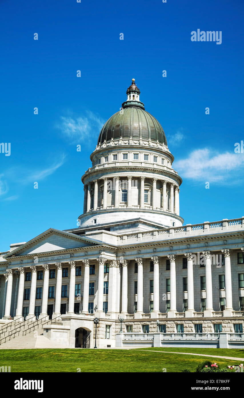 Utah state capitol building in Salt Lake City on a sunny day Stock Photo