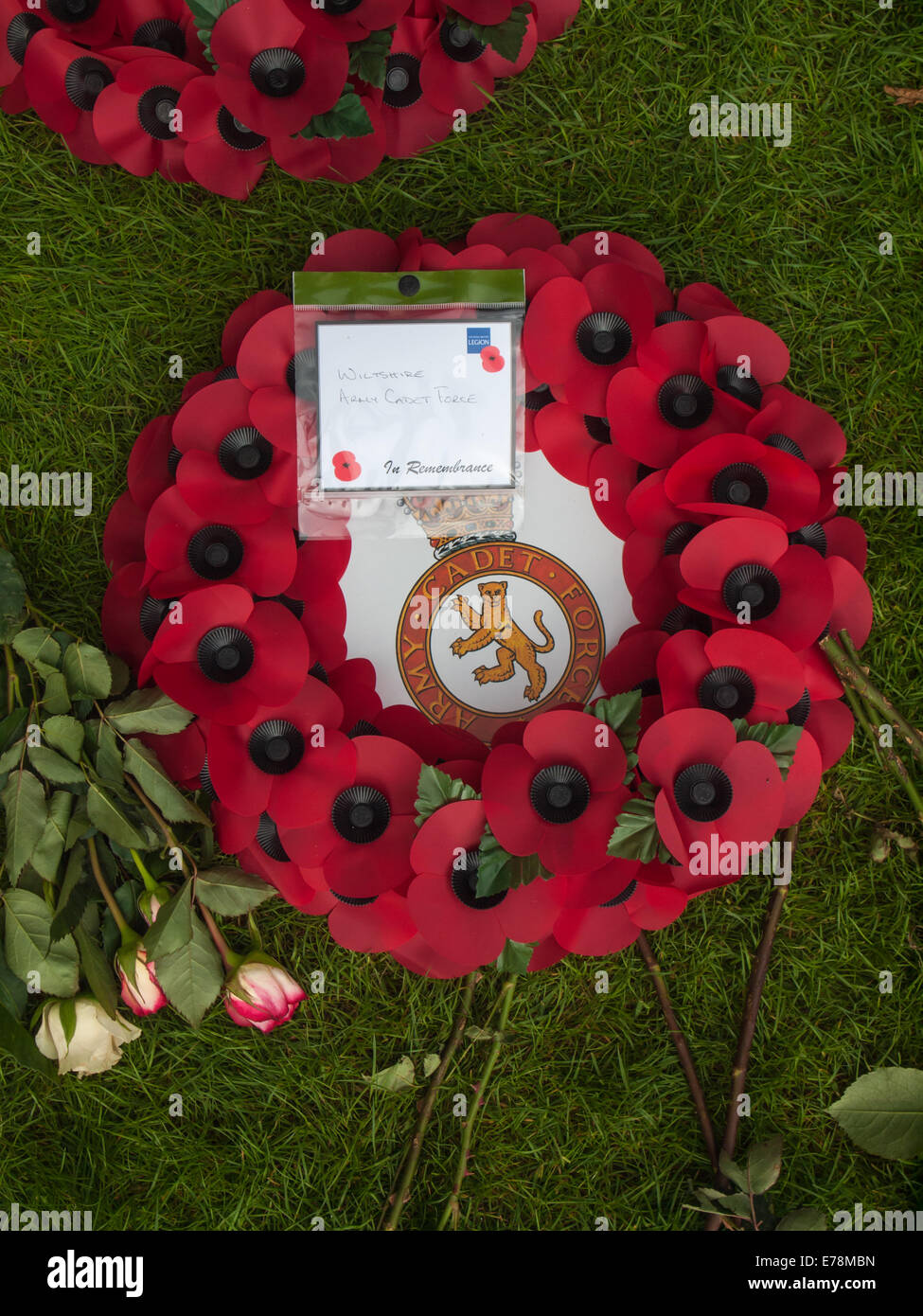 wreath and tribute at the war cemetery oosterbeek for the fallen of operation market garden on the 70th anniversary of battle Stock Photo