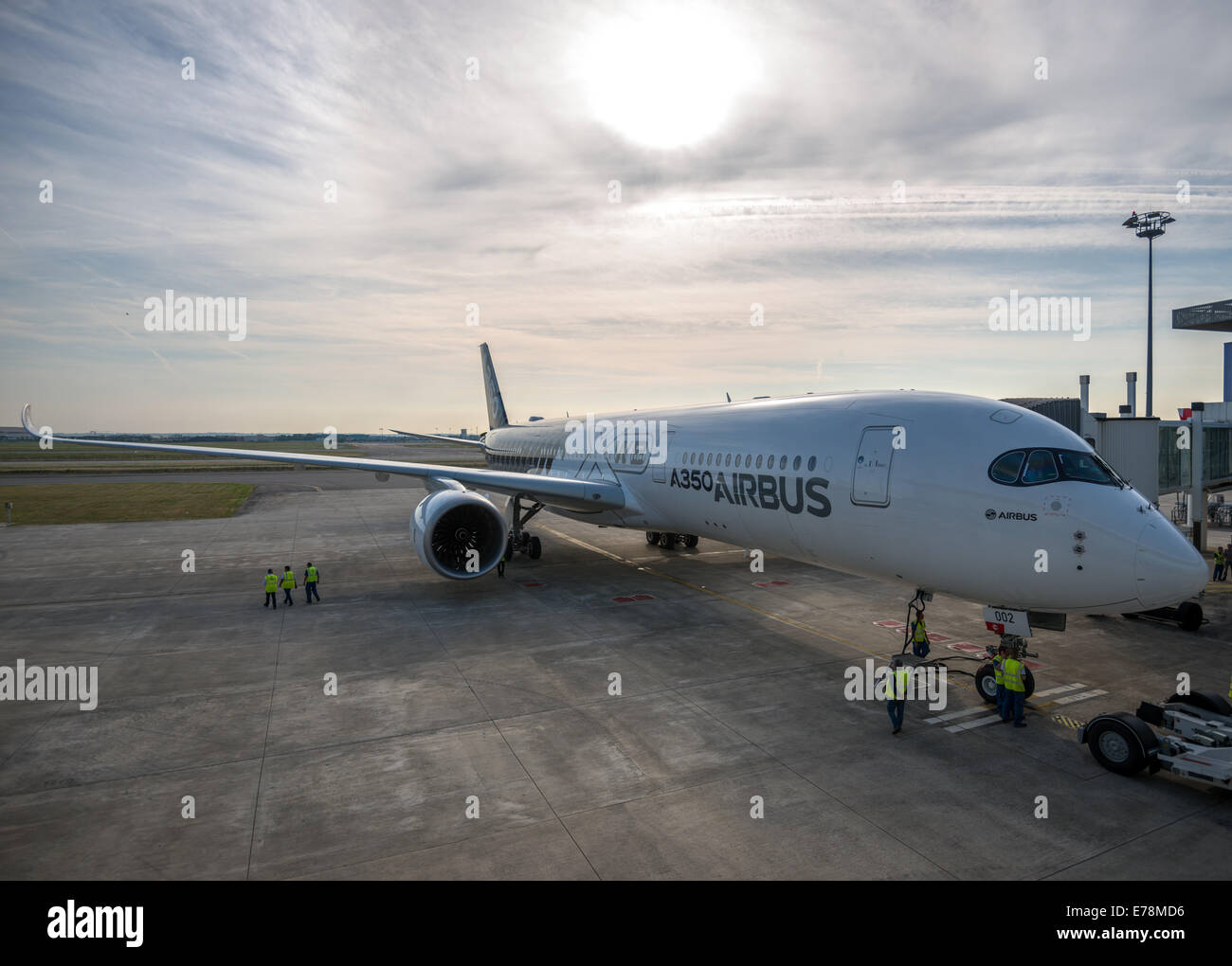Airbus A350XWB at Blagnac Airport Stock Photo