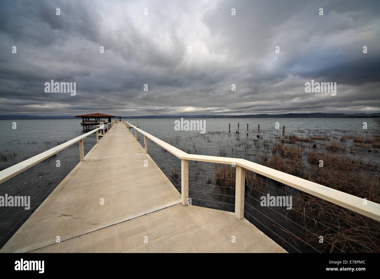 Dock at Ceago Winery in Lake County on Clear Lake Stock Photo - Alamy