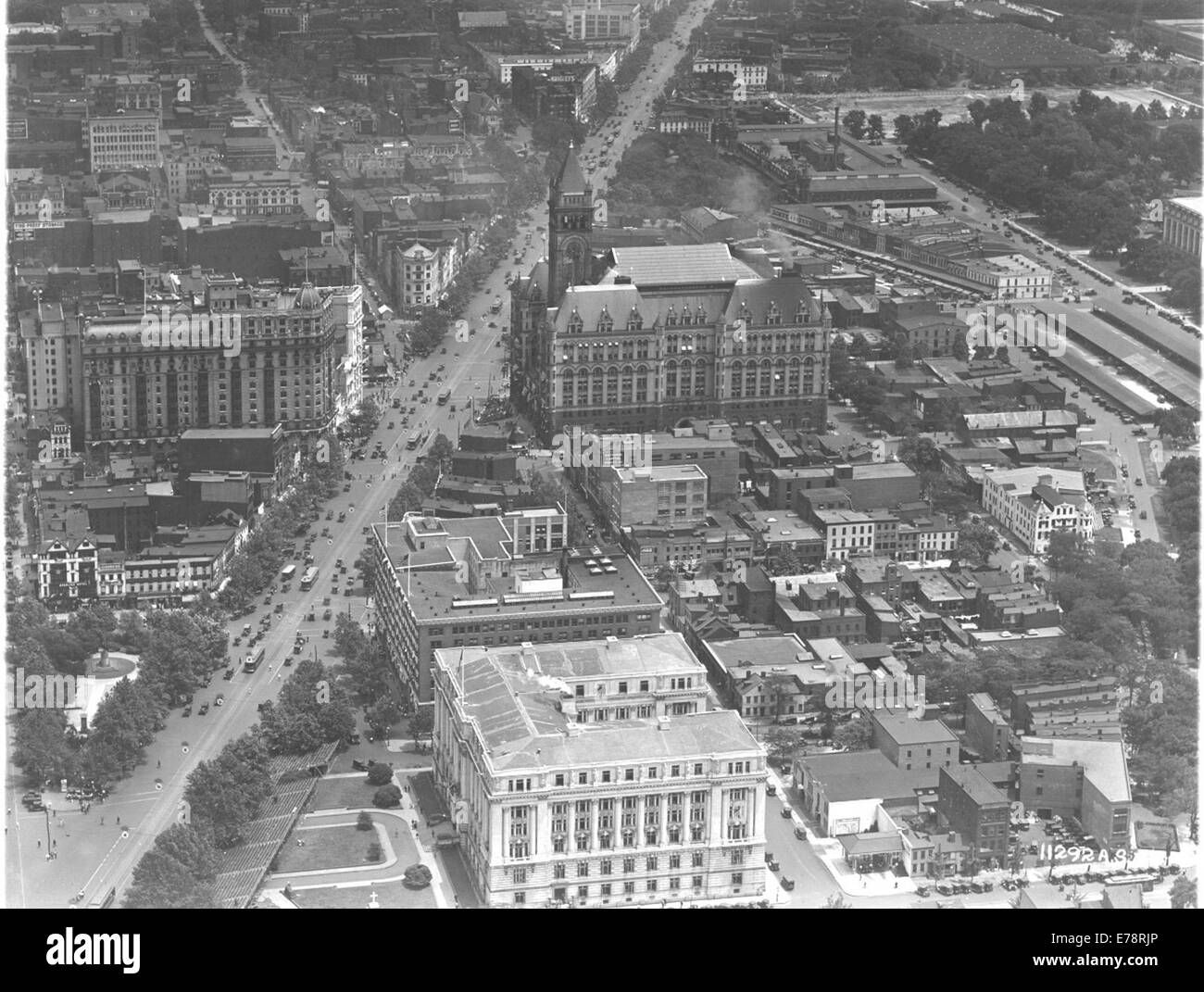 Aerial Photograph of Pennsylvania Avenue in Washington, DC Stock Photo
