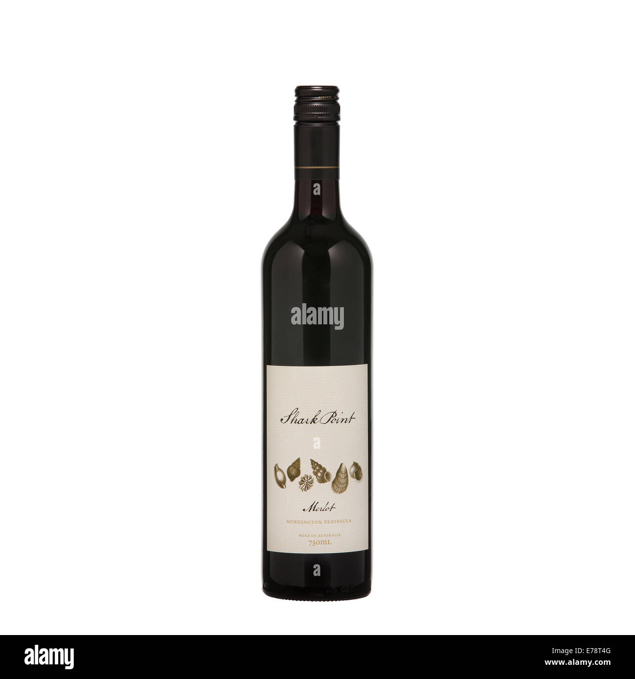 Red wine bottle isolated on white background product Australian wines