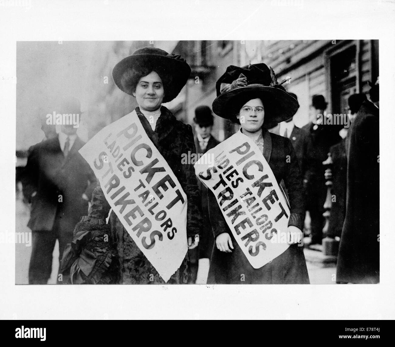 Women Picket during Ladies Tailors Strike, Stock Photo