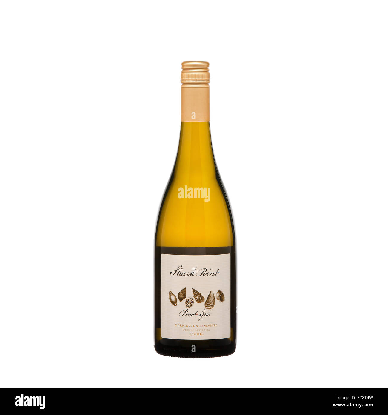 White wine bottle isolated on white background product Australian wines