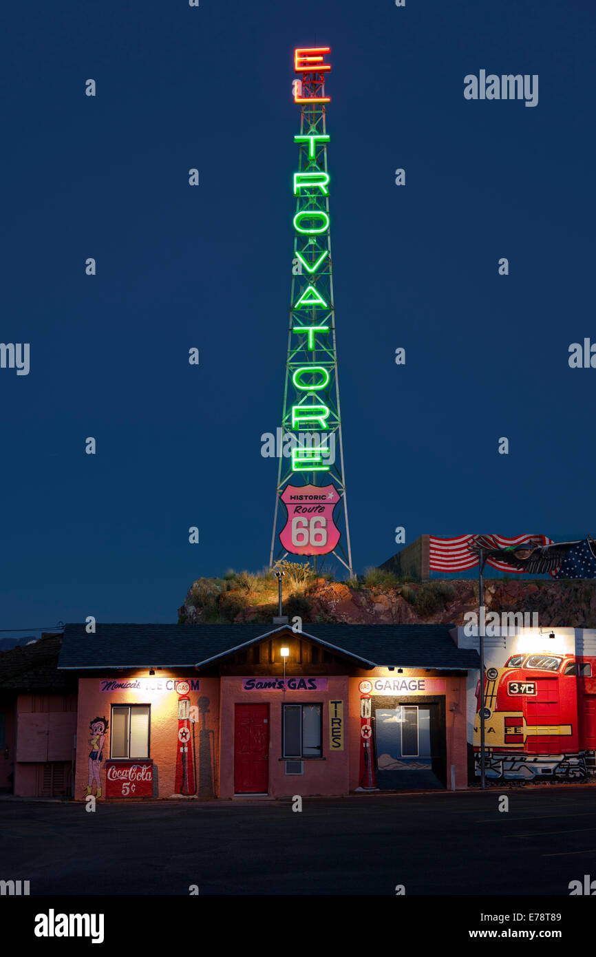 The El Trovatore Motel on Andy Devine Blvd, is one of the few pre-World War II Kingman Arizona motels that are still standing. Stock Photo