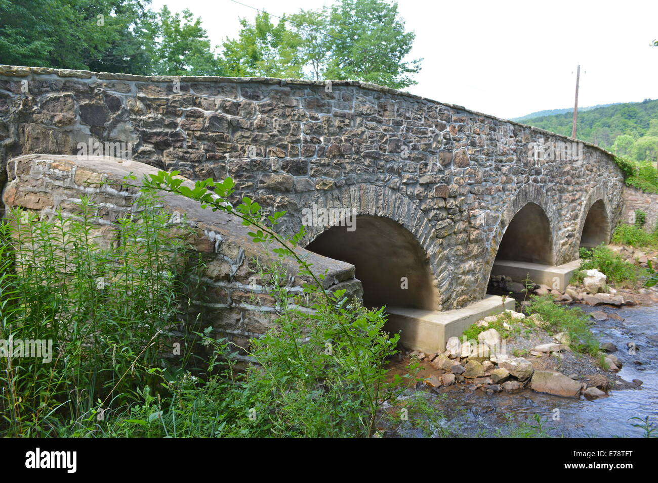 Horse Valley Bridge listed on the NRHP on June 22, 1988 (#88000775)  Legislative Route 28093 over Conodoguinet Creek near Upper Stock Photo
