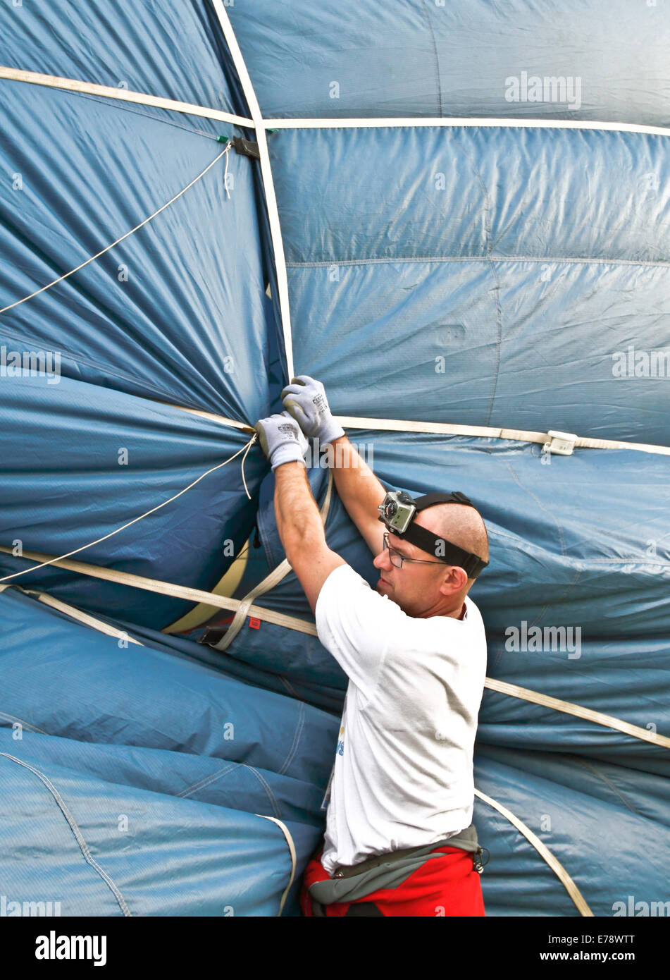 Hot air ballooning in Brestek / Czech Republic / 6.9.2014 Stock Photo