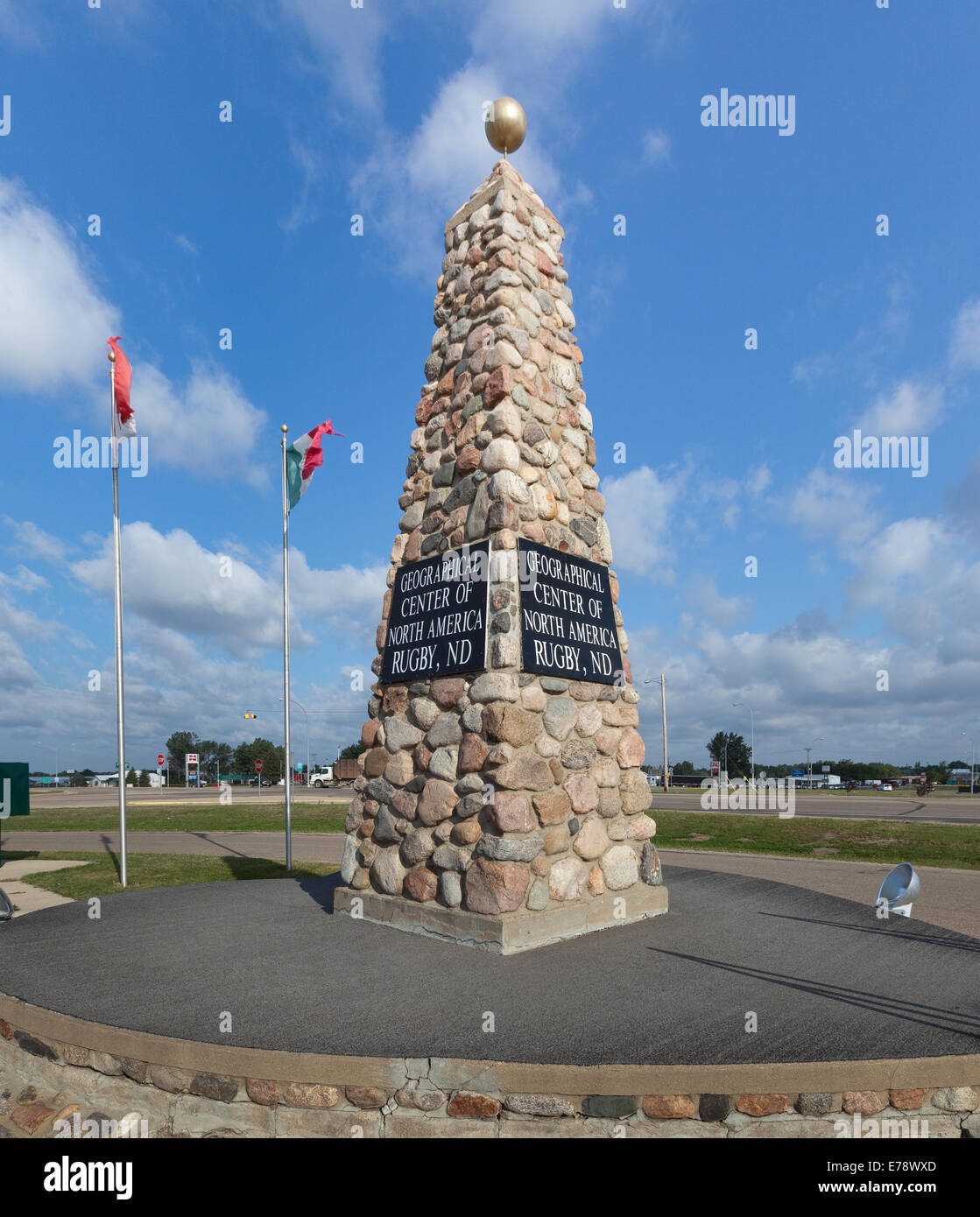 The Geographical Center of North America Monument in Rugby, North Dakota Stock Photo