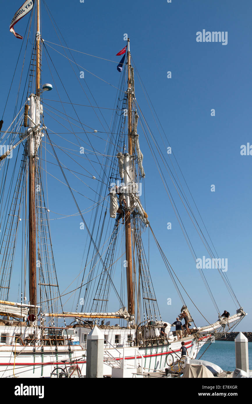 Crew members on the brigantine Exy Johnson at the 30th Annual Toshiba