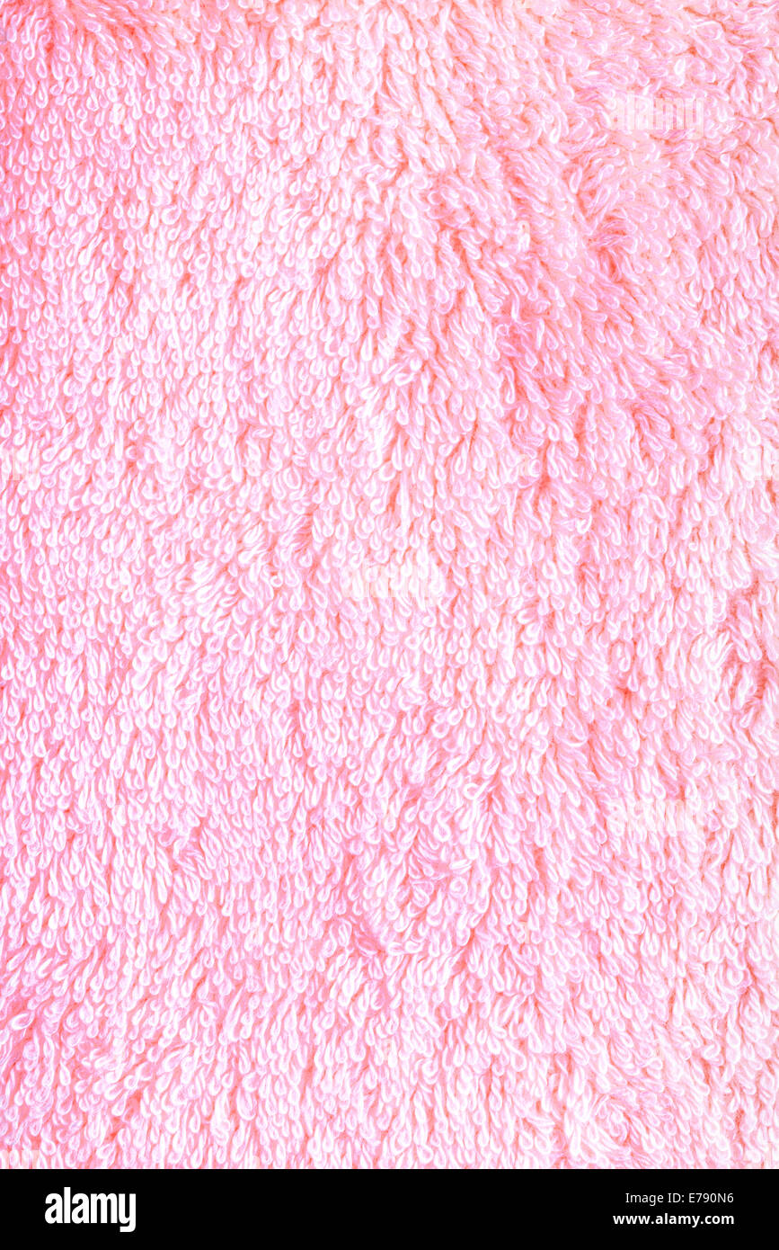 soft pink texture of bath towel as a background Stock Photo