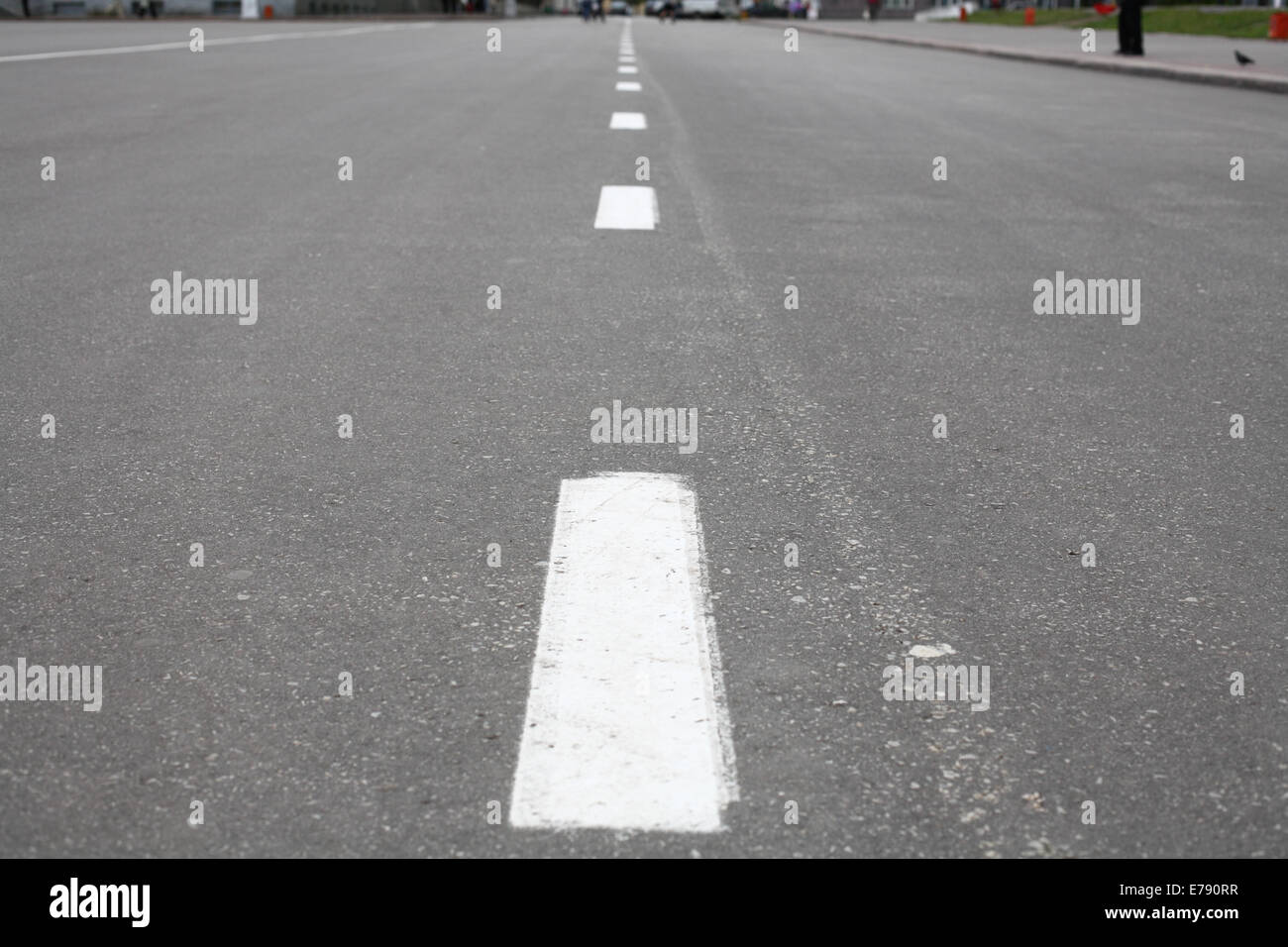 Urban Road with dividing line Stock Photo