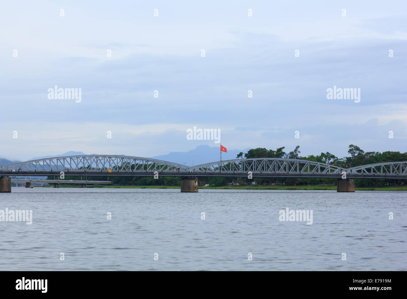The bridge over the river in Vietnam Stock Photo