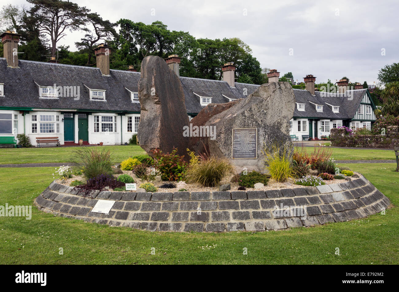 Memorial to the Arran clearances, Lamlash, Isle of Arran. Stock Photo