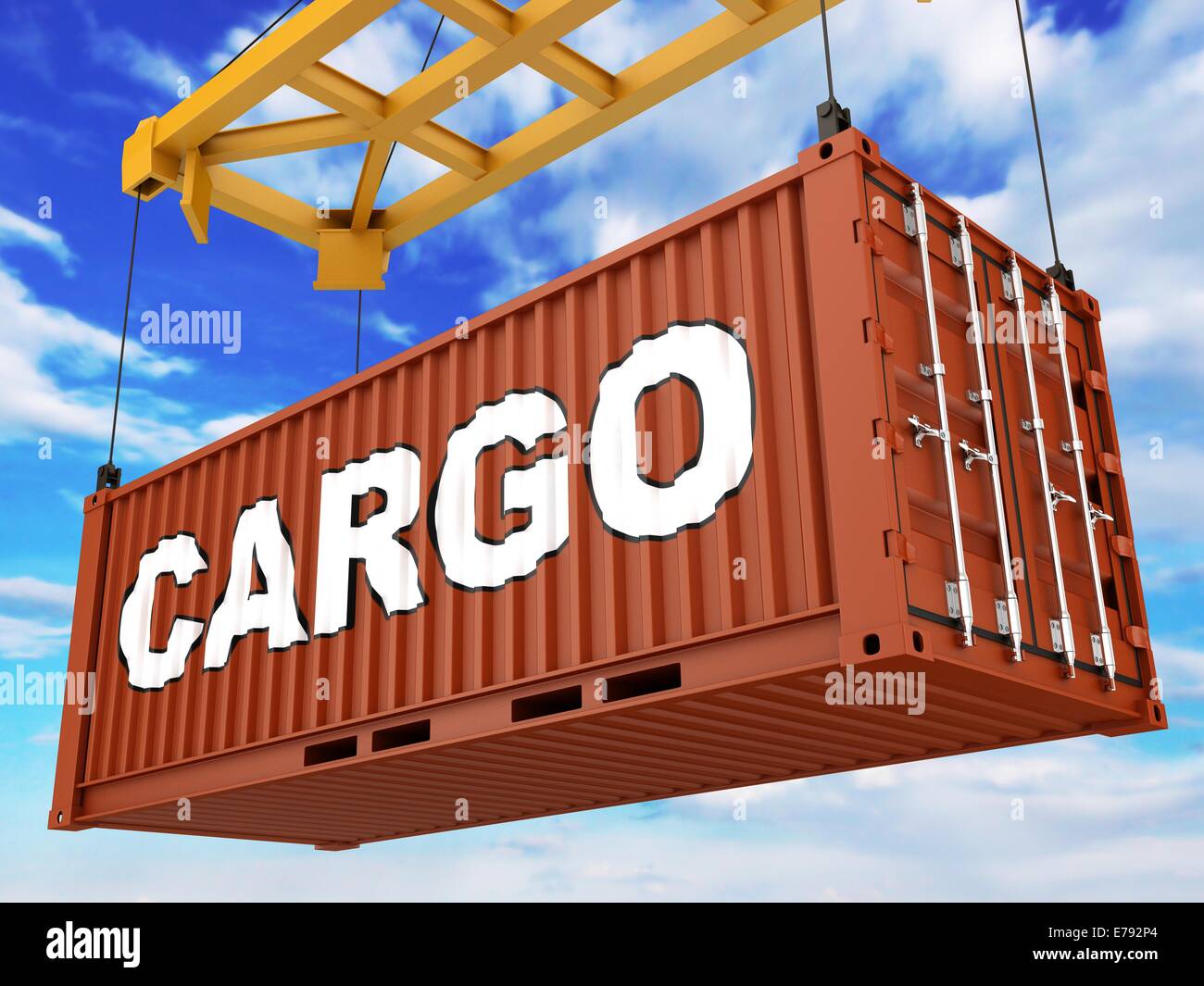 Red Loading Box Loading red cargo Container (done in 3d Stock Photo - Alamy