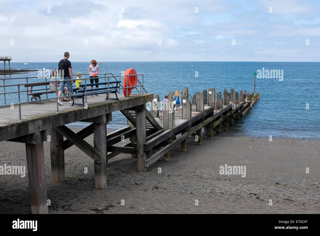 Beach Seaside Groyne Breakwater Clean Blue Ocean Stock Photo