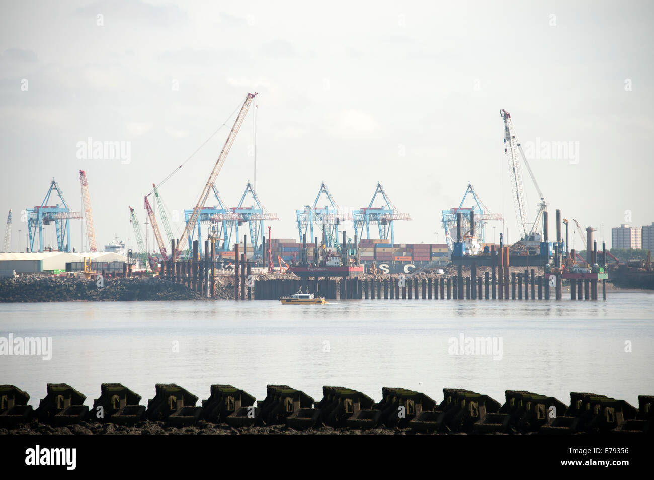 New Liverpool Seaforth Container Terminal Under construction Stock Photo