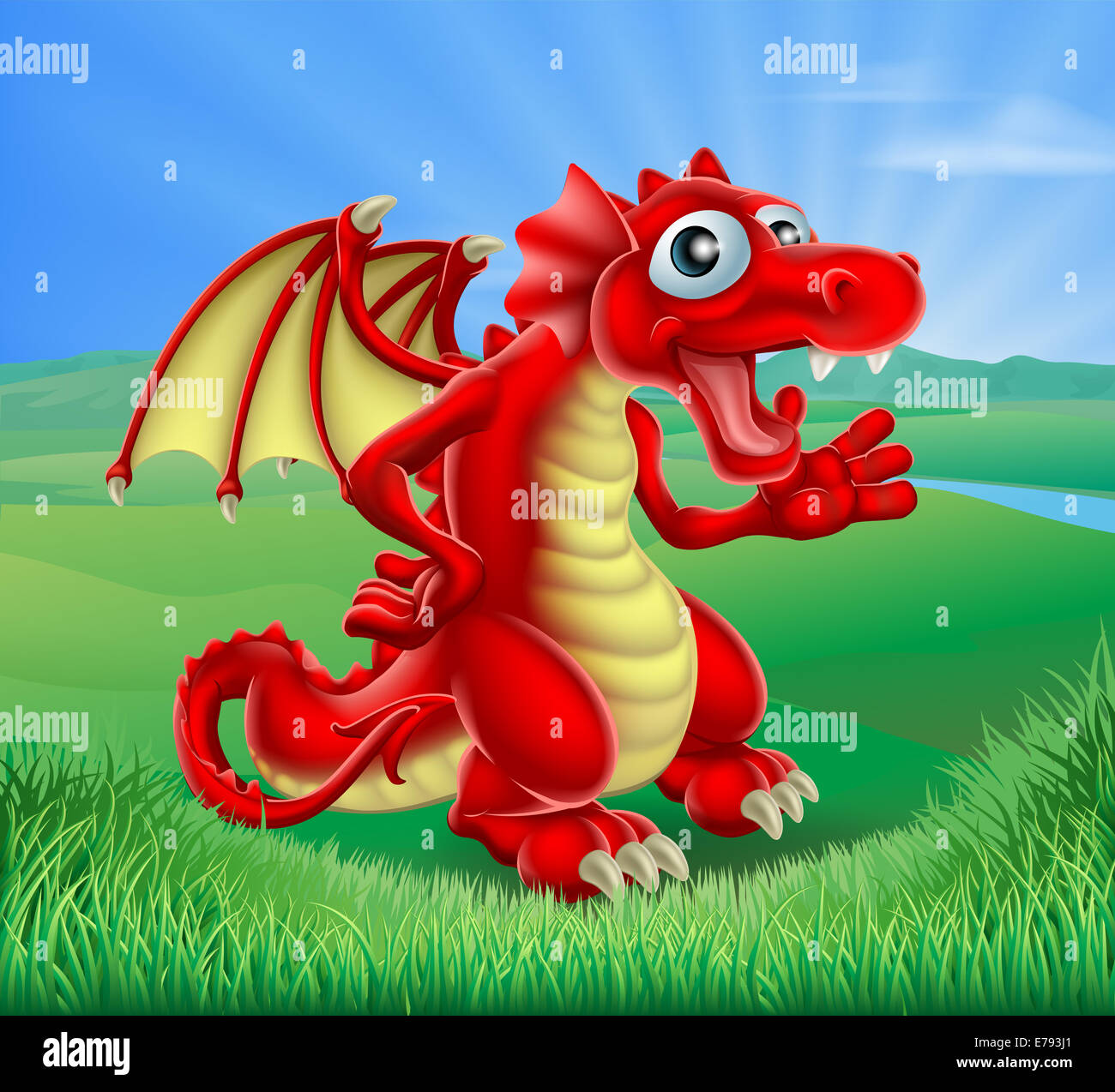 Welsh dragon cartoon hi-res stock photography and images - Alamy