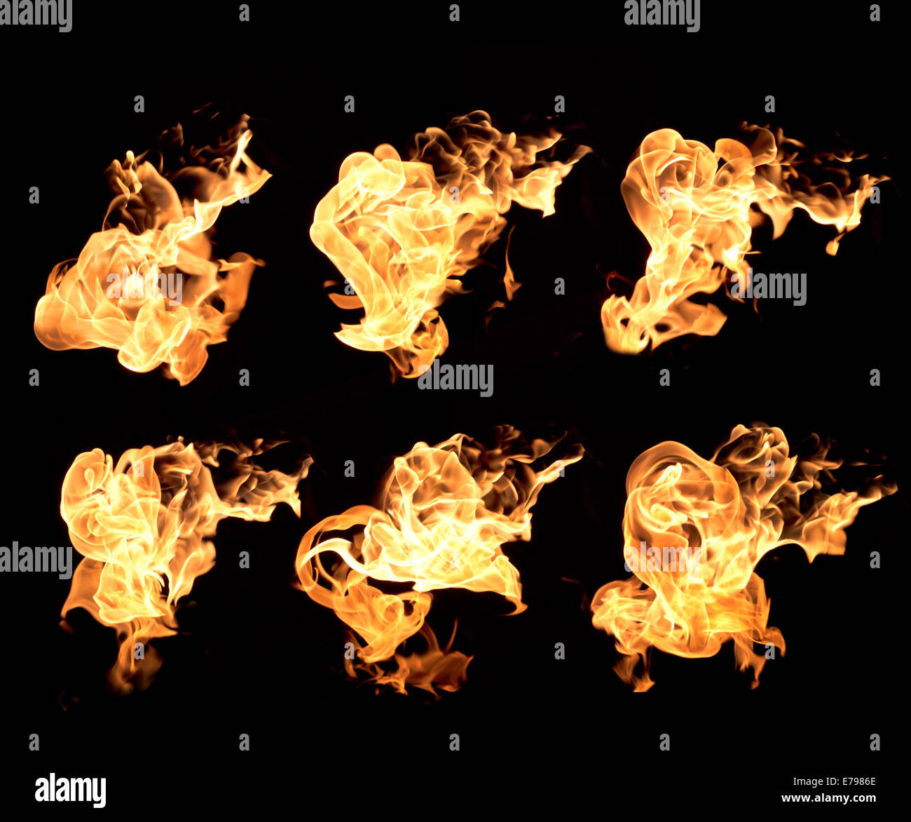 Red fire flames on a black background Stock Photo - Alamy