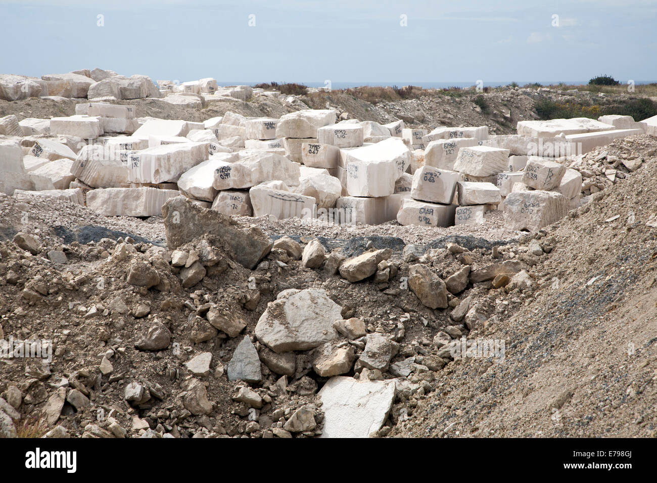 Working quarry, Isle of Portland, Dorset, England Stock Photo Alamy