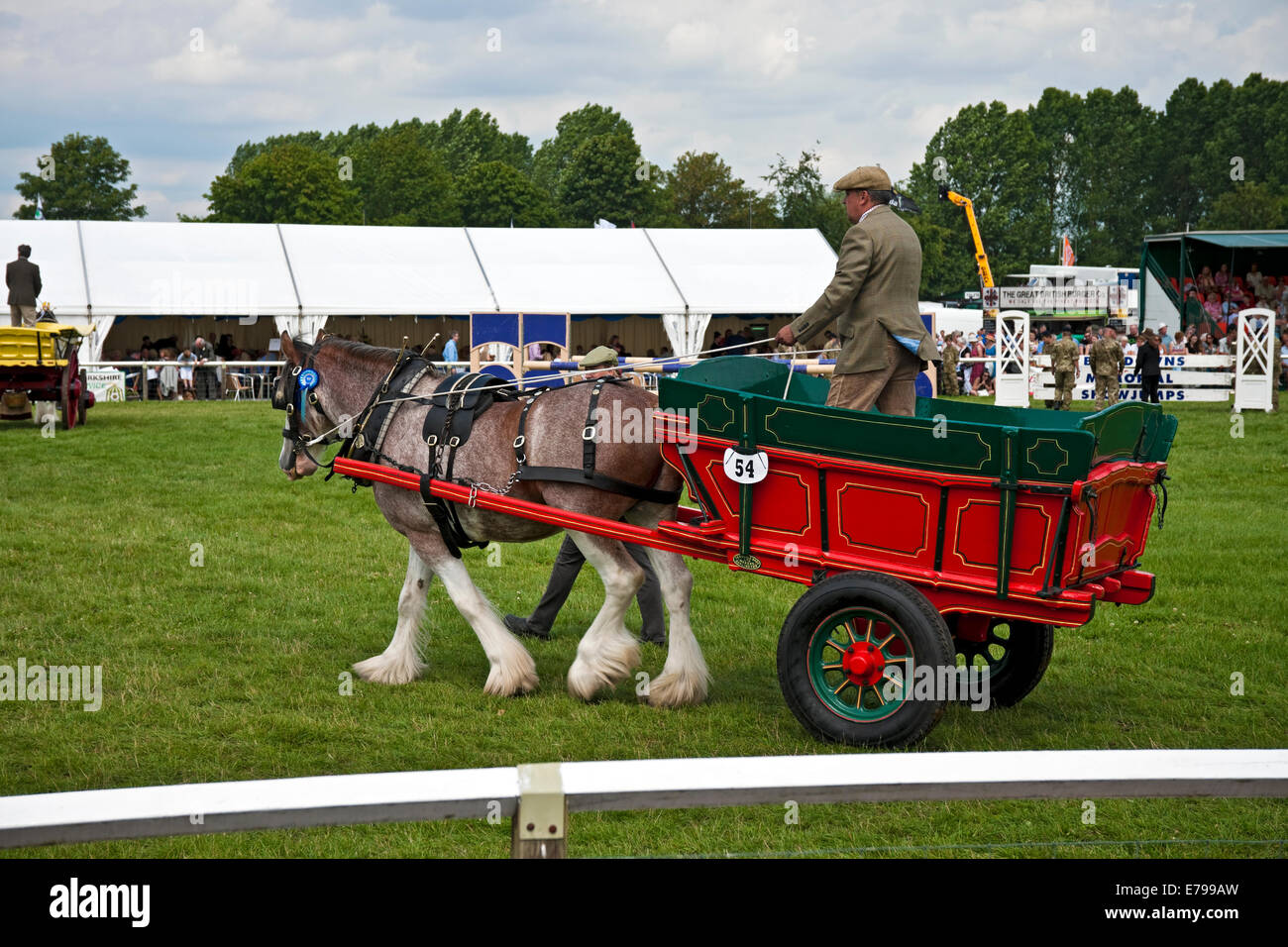 Traditional Horse drawn cart display in summer Driffield Agricultural