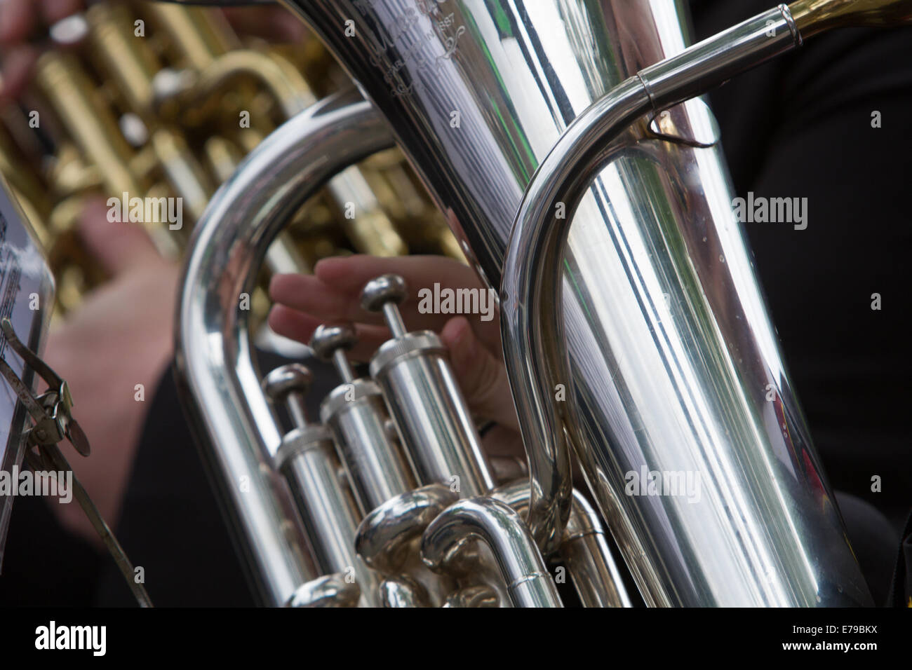 Whit Friday brass band contest at Denshaw in saddleworth Stock Photo