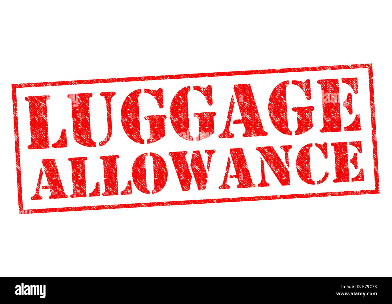 LUGGAGE ALLOWANCE red Rubber Stamp over a white background. Stock Photo