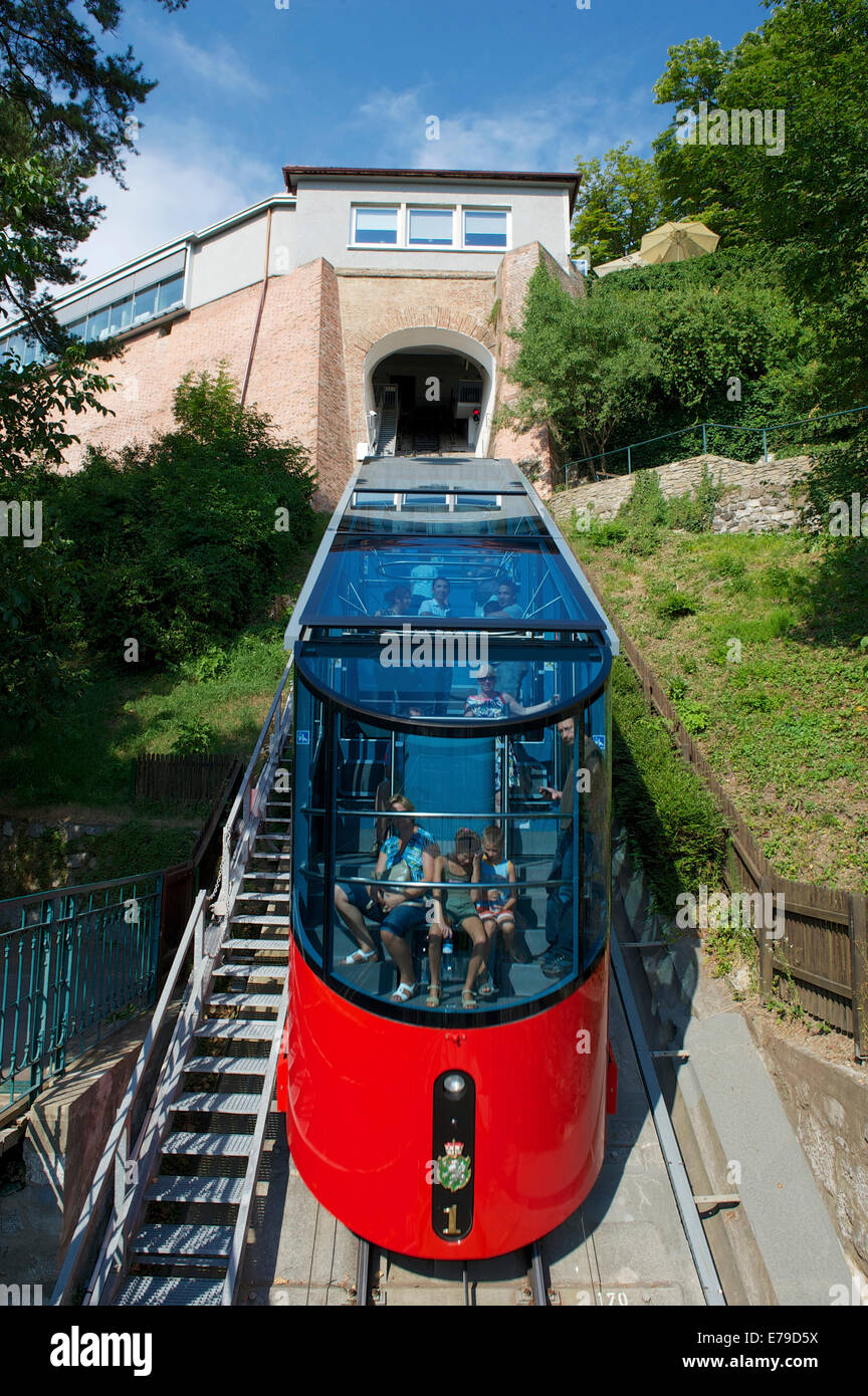 Funicular railway to Schlossberg or Castle Hill, Graz, Styria, Austria Stock Photo